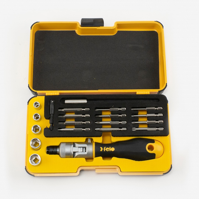 Felo Ergonic K Handle Ratcheting Screwdriver Box Set, 20 Pieces