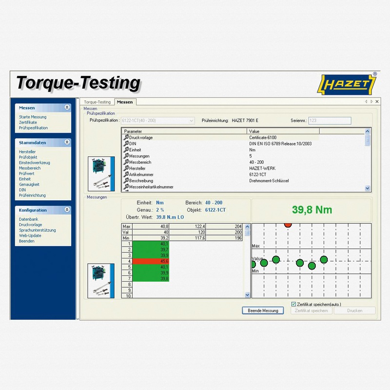 Hazet 7901E-D HAZET Torque testing software