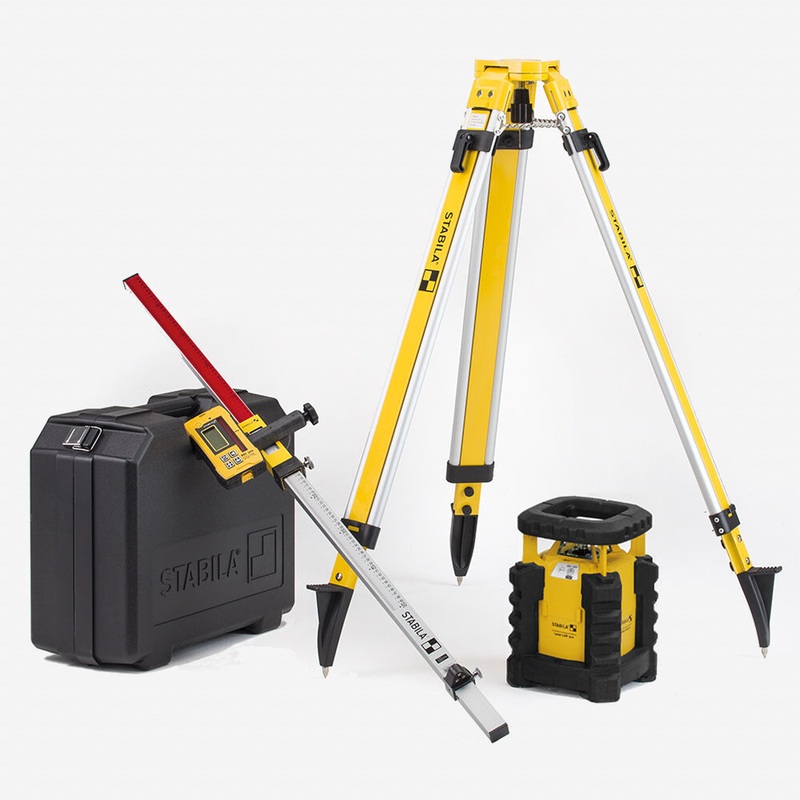 Stabila LAR 300 Rotary Laser Kit with Tripod and Grade Rod, 5 Pieces