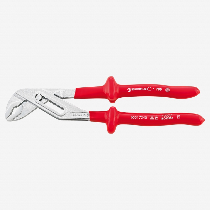 Stahlwille 6551 VDE Waterpump Pliers, 250 mm, Dip-coated