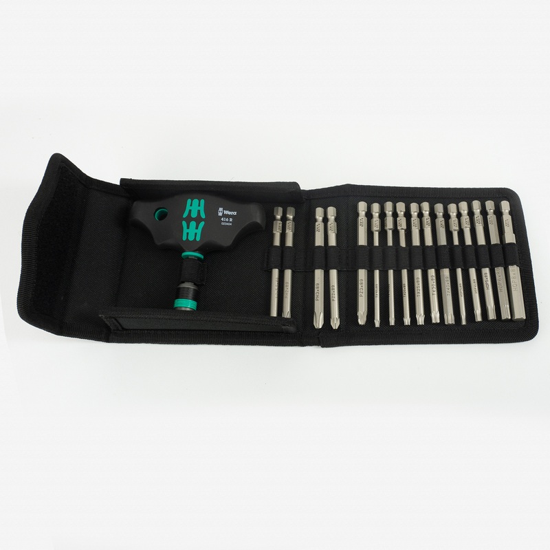Wera 057470 T-Handle with Rapidaptor Blade Set, 17 Pieces