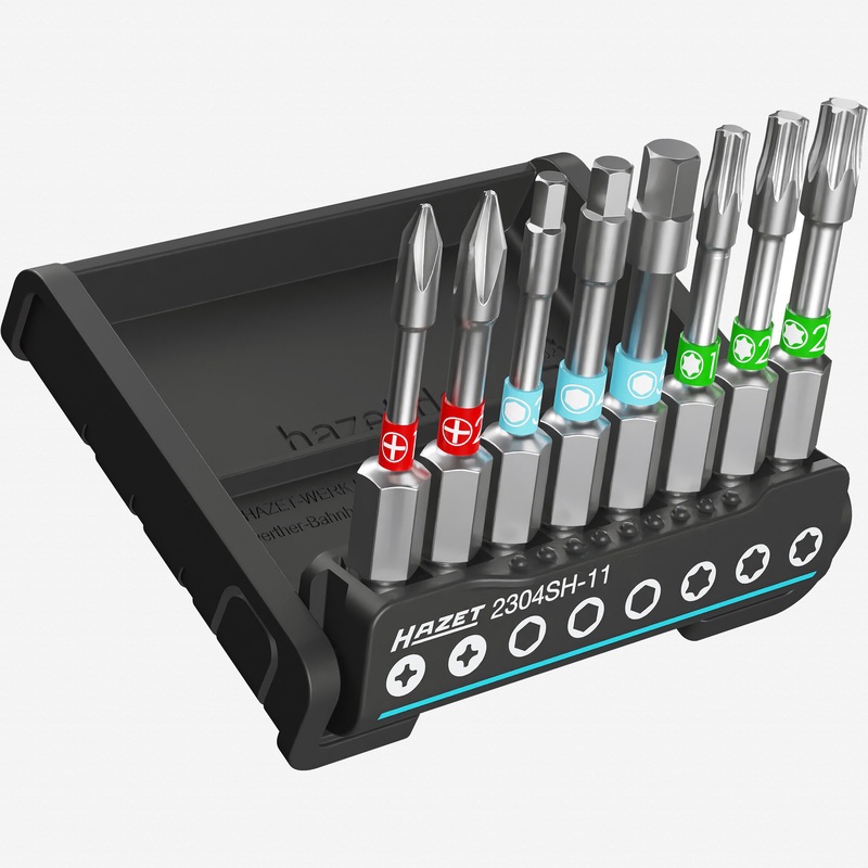 Hazet 2304SH-11 SmartHolder Torx/PH/Hex Bit Set, Long, 8 Pieces