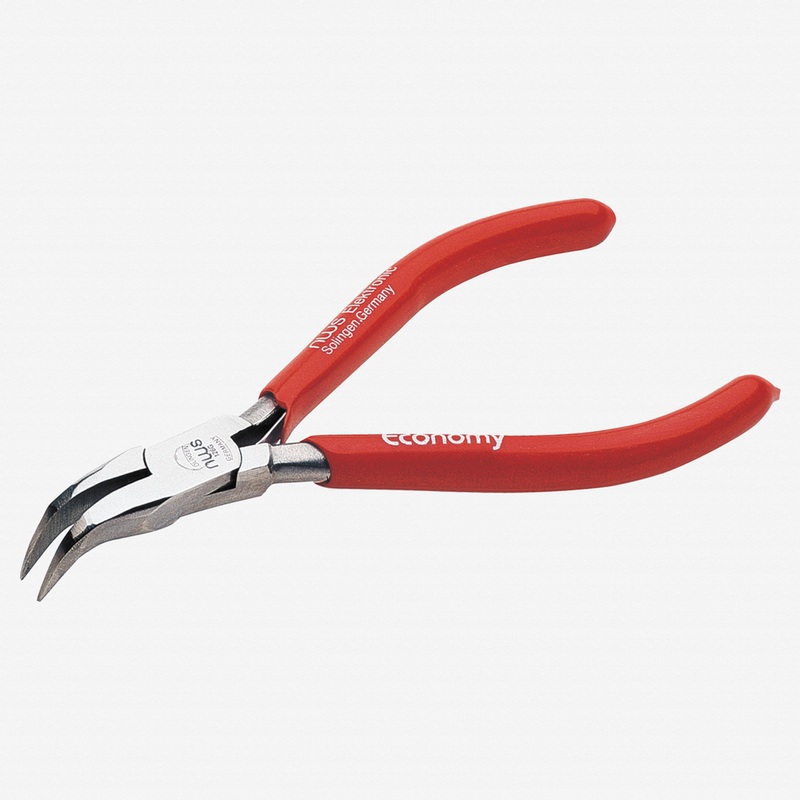 NWS 4.75" Bent Chain Nose Pliers - 45 Degree - MicroFinish - Plastic Grip
