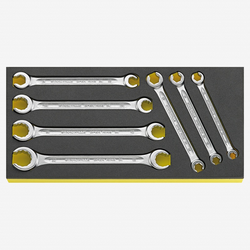 Stahlwille TCS 24/7, 8x10-19x22 mm Double ended ring Spanner 7 pcs. in TCS inlay