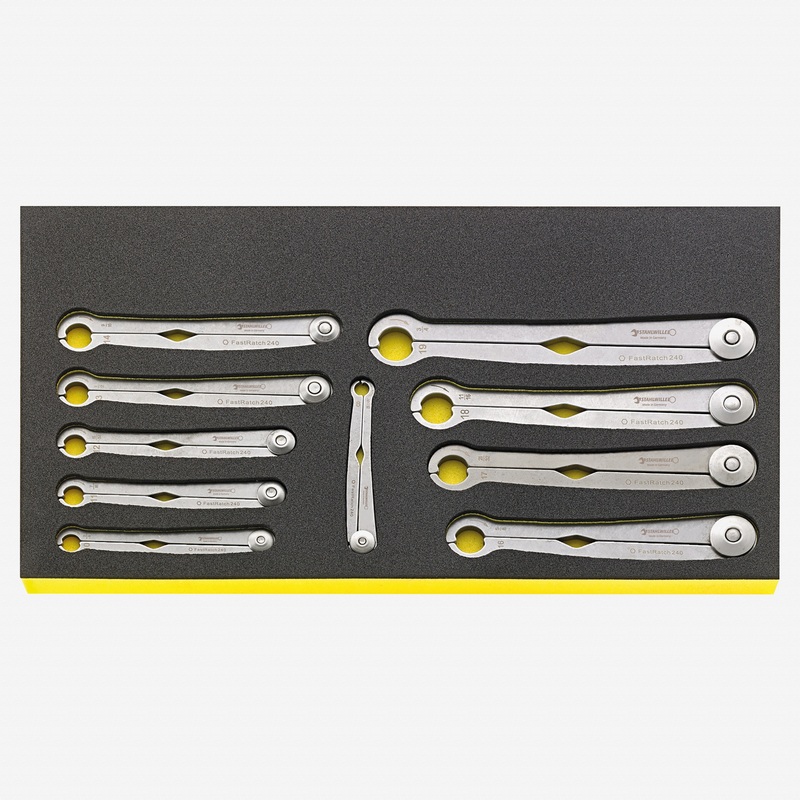 Stahlwille TCS WT FastRatch 240/10 Ratchet Ring Spanner Set, 10 Pieces
