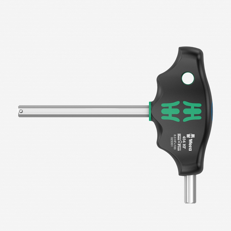 Wera 023351 Metric Hex-Plus T-handle with Holding Function, 8.0 x 100mm