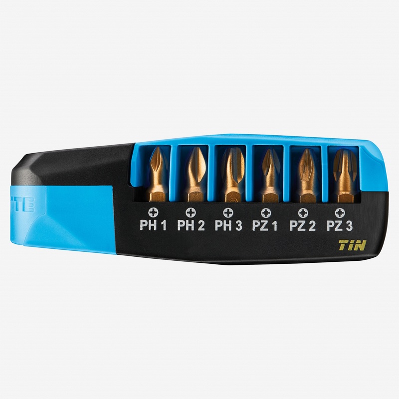 Witte Maxx Ratchdrive All-in-one Phillips/Pozidriv Titanium-Nitride Bit Set, 7 Pieces