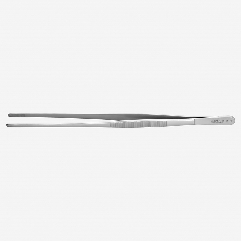 Knipex Stainless Steel Gripping Tweezers, Blunt Tips, 11.75"