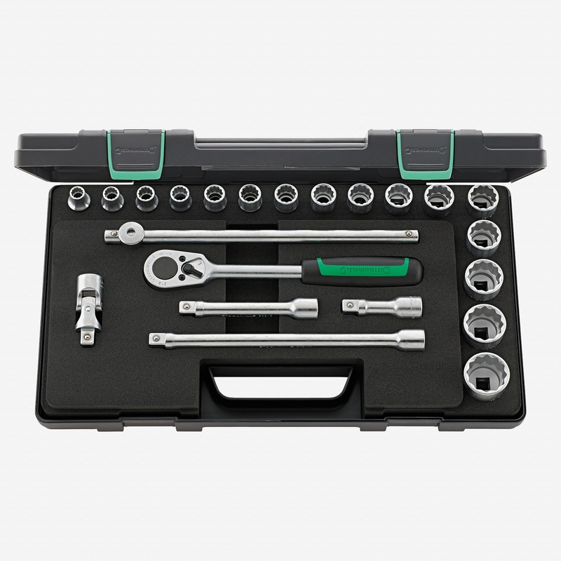 Stahlwille 50/16/6 Socket Set, 1/2" Drive, Metric, 10-32 mm, 12-Point, 22 Pieces