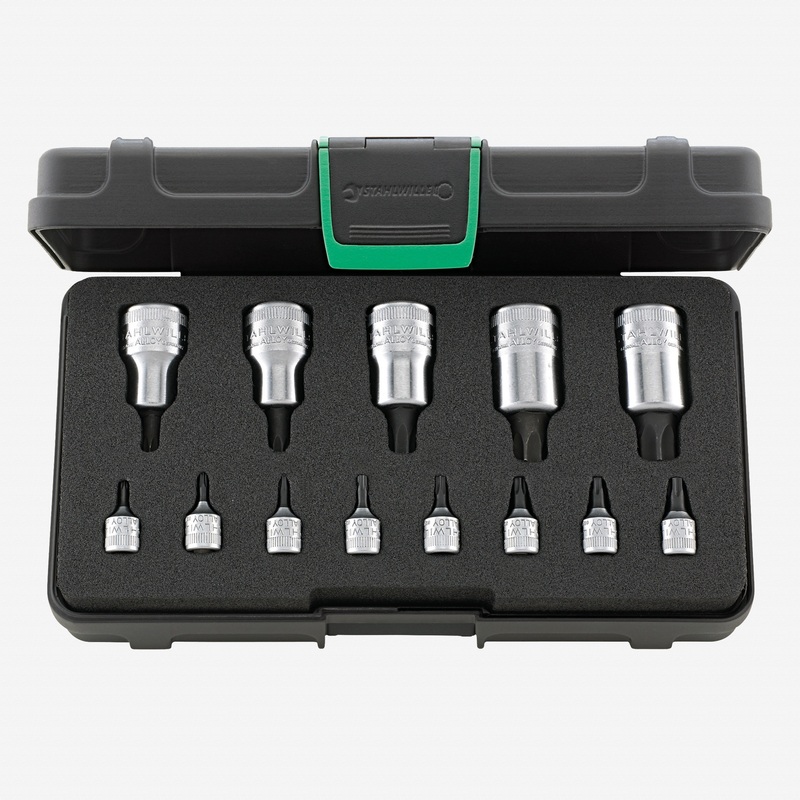 Stahlwille 54TX/44KTX/13 Inside Torx Socket Set, 1/4" Drive, 1/2" Drive, T8 - T60, 13 Pieces