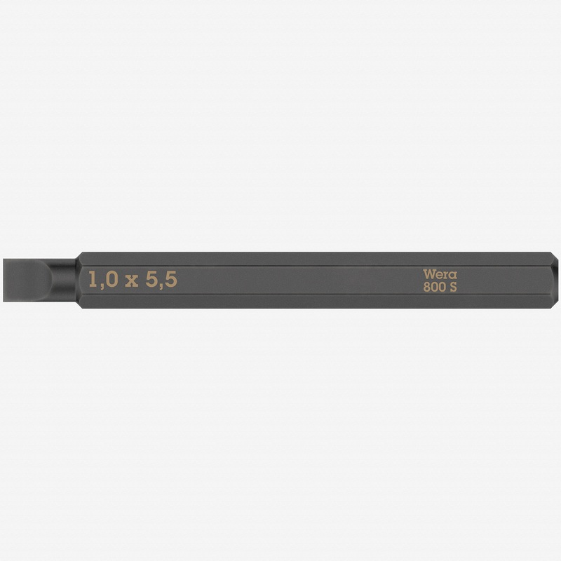 Wera 018141 Slotted 800 S Bit for Impact Screwdriver, 5.5 x 70mm
