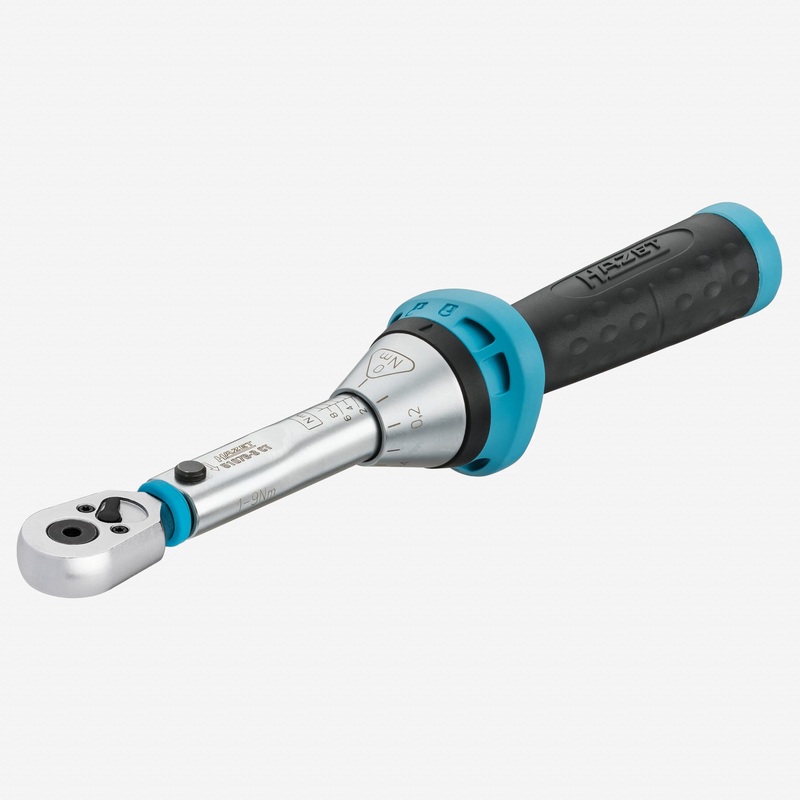 Hazet 5107B-3CT Torque Wrench for 1/4" Hex Bits, 1 - 9 Nm, Reversible, 234 mm