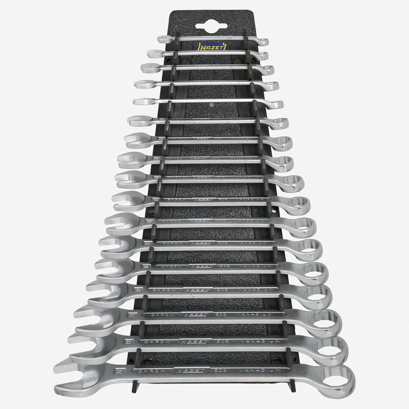 Hazet 603/17H 12 Point Combination wrench set 17 pc metric set with storage clip