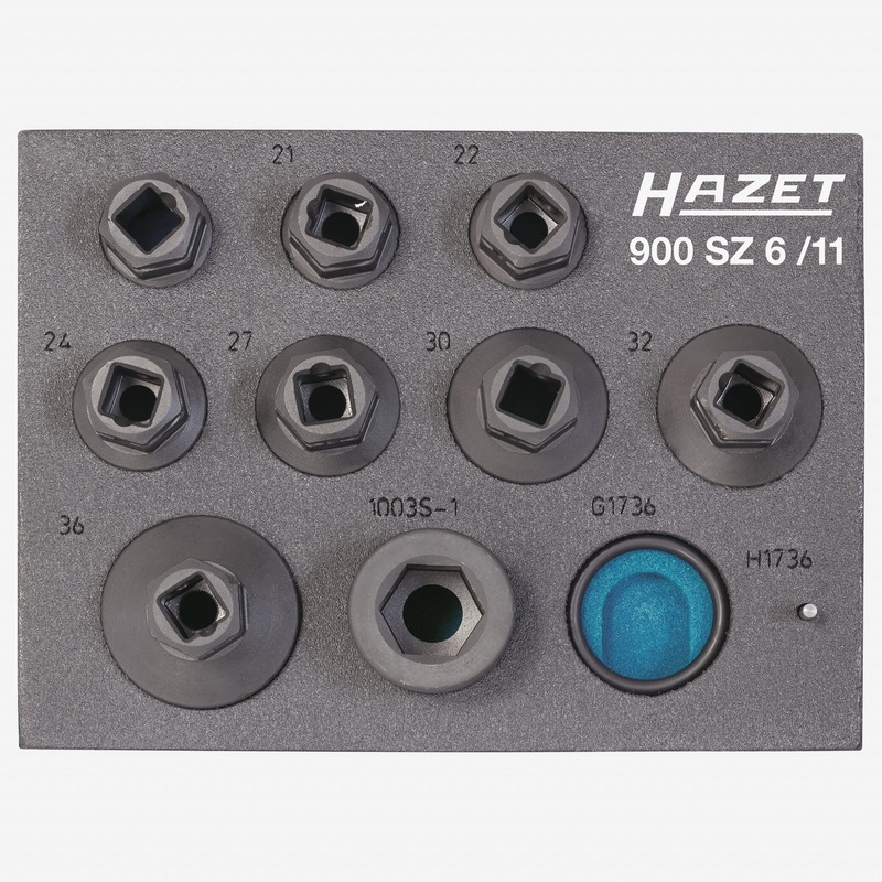 Hazet 900SZ6/11 Impact Outside Hex Socket Set, 1/2" Inside Square, 24 mm Outside Hex Drive with 3/4" Square Adapter