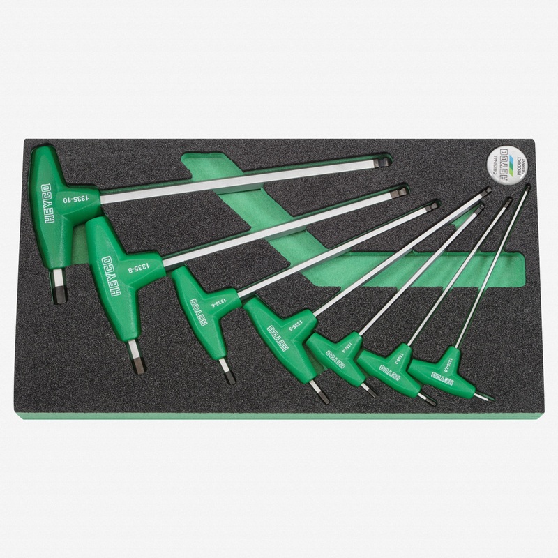 Heyco Metric Ball End Hex T-handle Set, 7 Pieces