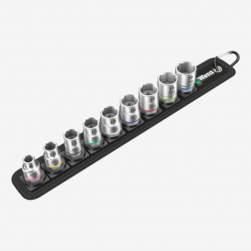 Wera 003973 Belt 4 Zyklop 3/8" Drive Socket Set - Metric