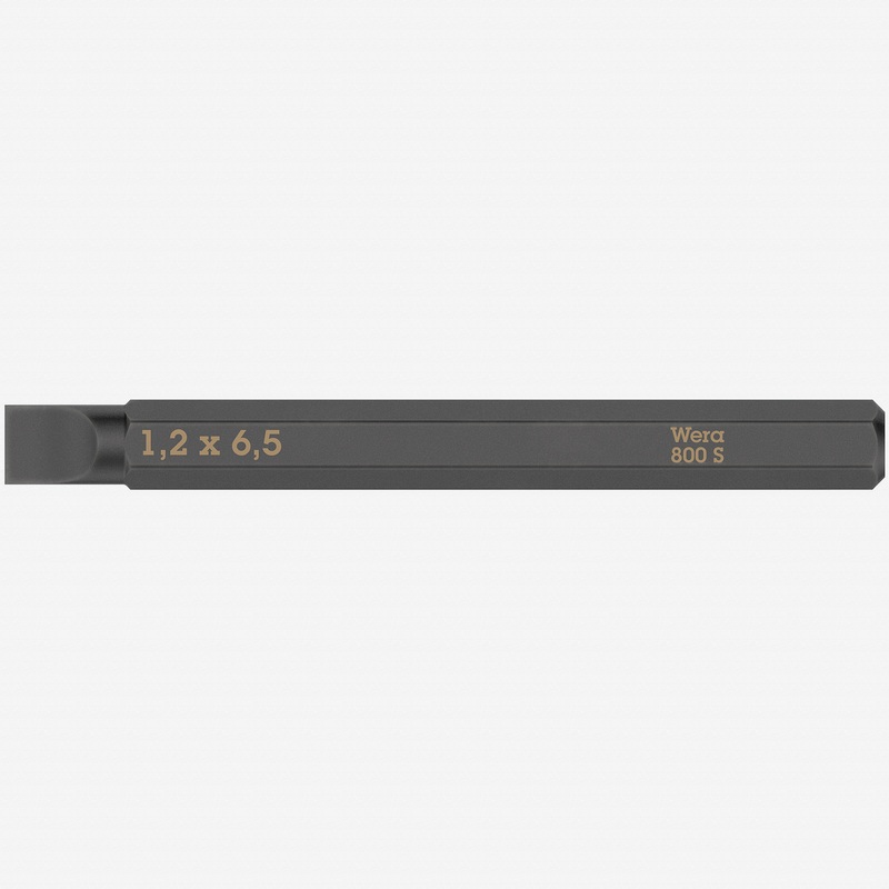Wera 018142 Slotted 800 S Bit for Impact Screwdriver, 6.5 x 70mm