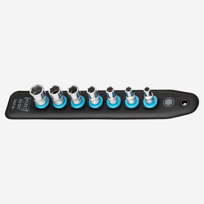 Hazet 850-SR/7 SmartRail 1/4" Metric Socket Set, 7 Pieces