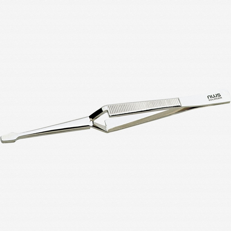 NWS Cross Pattern Tweezer, Nickel-plated, 6.3"