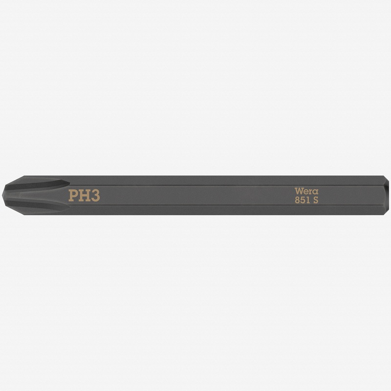 Wera 018162 Phillips 851 S Bit for Impact Screwdriver, #3 x 70mm