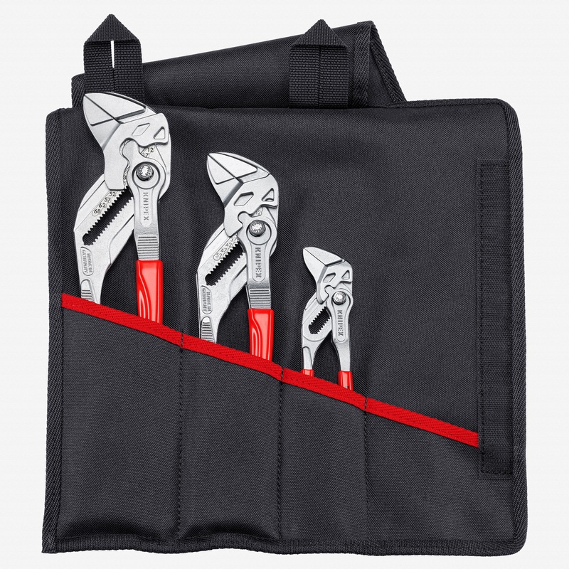 Knipex Pliers Wrench Set 3 in Tool Roll, 3 Pieces