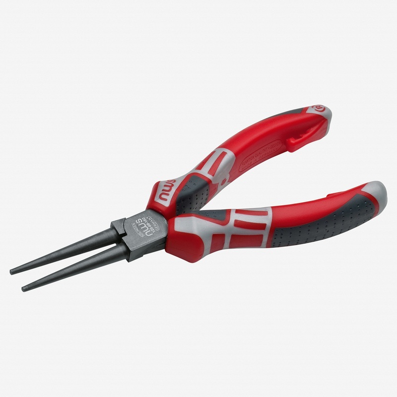 NWS 6.25" Long Round Nose Pliers - TitanFinish - SoftGripp, Tethered Attachment