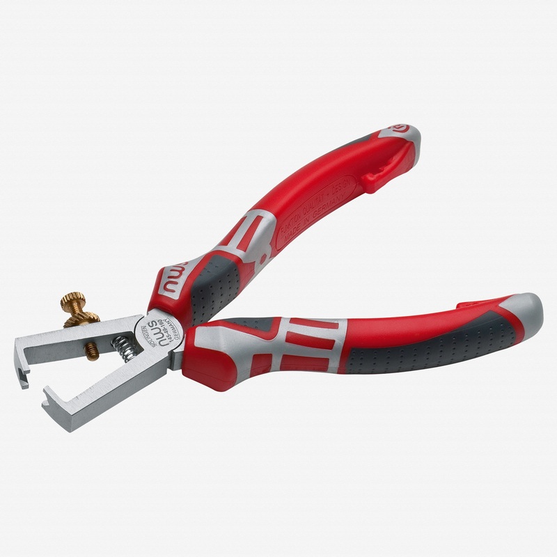 NWS 6.25" Wire Stripping Pliers - Matte Chromium - SoftGripp, Tethered Attachment
