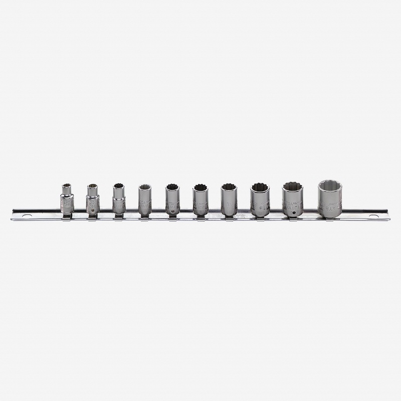 Stahlwille 40aD/10CL Socket Set with Clip Strip, 1/4" Drive, SAE, 3/16 - 9 /16