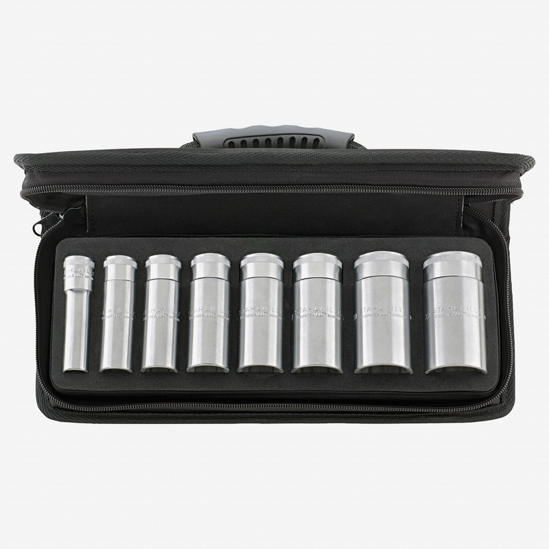 Stahlwille 51/8 Deep Socket Set, 1/2" Drive, Metric, 13-32mm, 12-Point, 9 Pieces