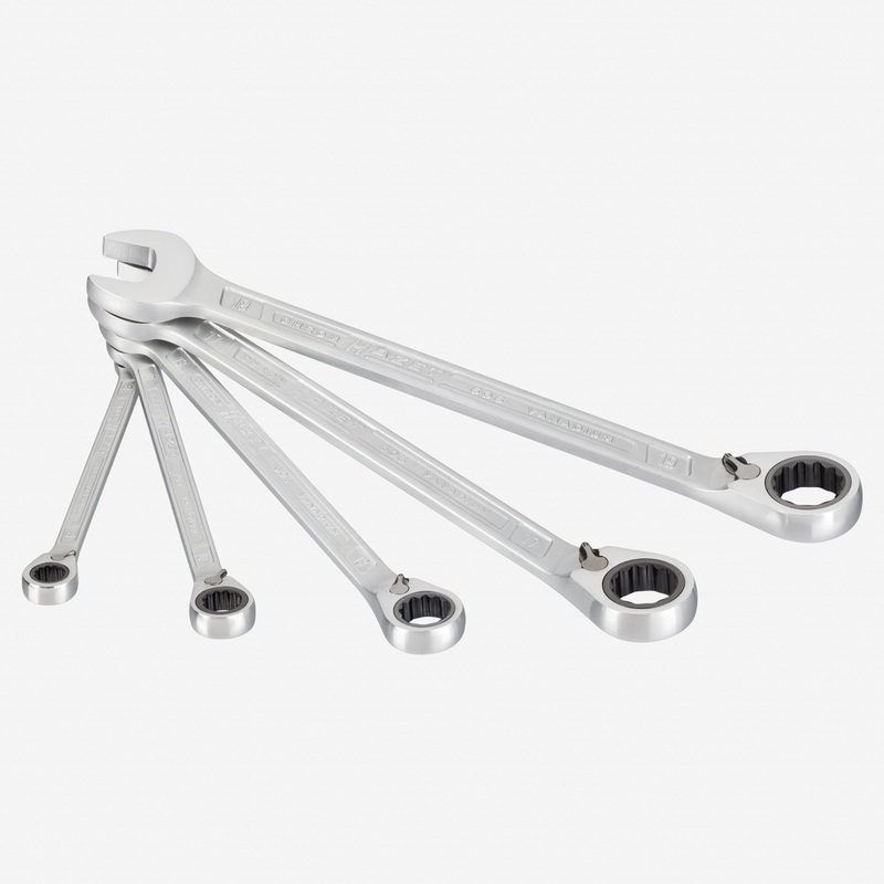 Hazet 606/5 Ratcheting combination wrench set 5 pc metric 8-19mm
