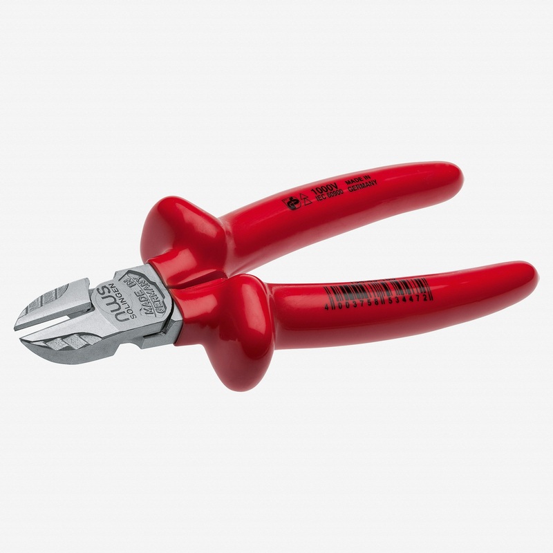 NWS 6.25" Side Cutter 1000V - Matte Chromium - Plastic Grip