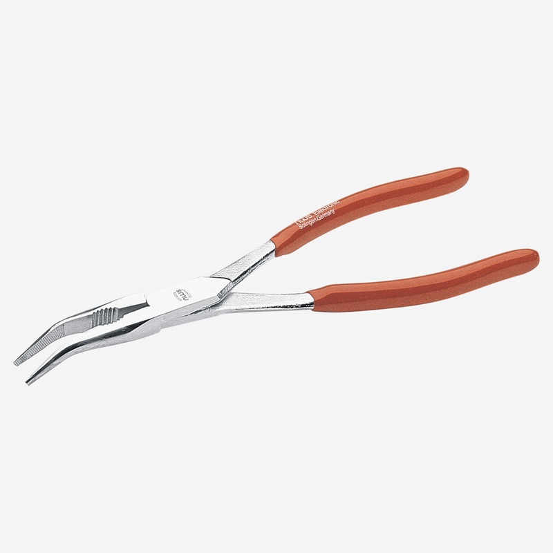 NWS 8.5" Mechanic's Pliers - 40 Degree - Flat-Round Jaws - Plastic Grip