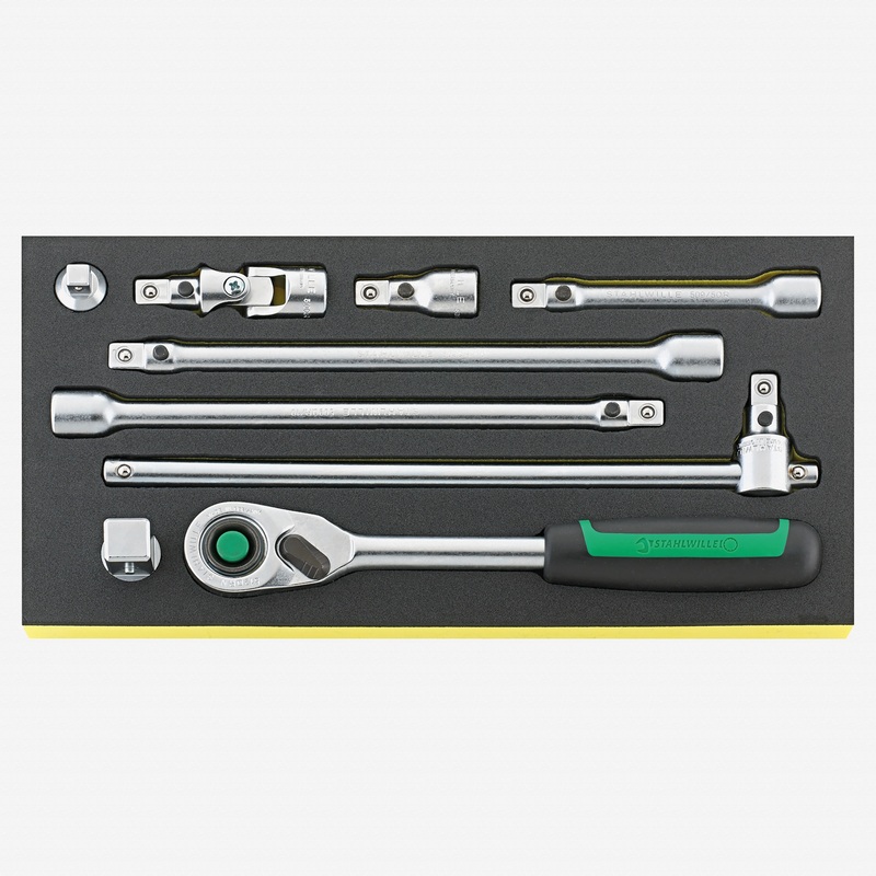 Stahlwille TCS 512/9 QR 1/2" Ratchet Set with Accessories, 9 Pieces