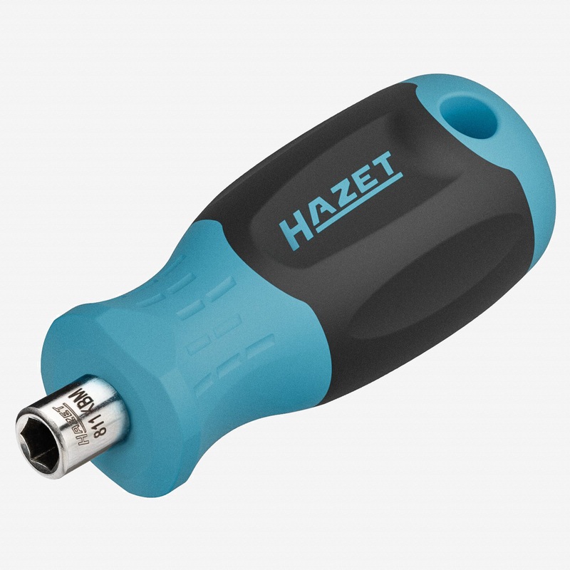 Hazet 811KBM 1/4" Stubby Magnetic Bit Holding Screwdriver with 3K Handle, 70 mm