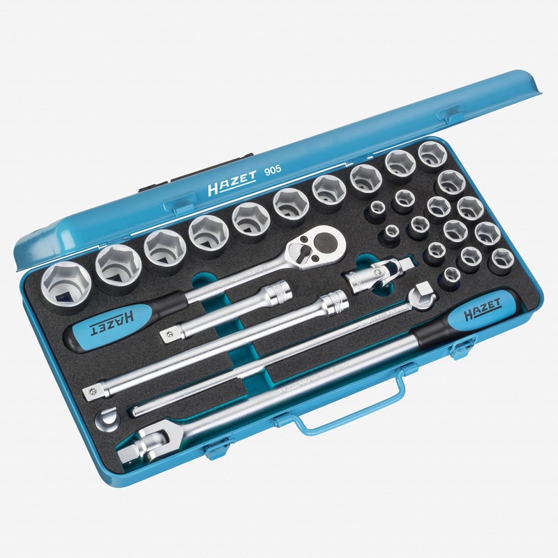 Hazet 905 1/2" Metric Socket Set, 8 - 32 mm, 30 Pieces