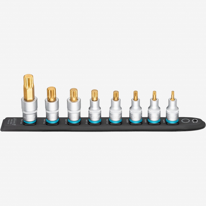 Hazet 990-SR/8 SmartRail 1/2" XZN Bit Socket Set, 8 Pieces