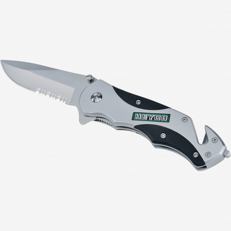 Heyco Folding Pocket Knife with Seatbelt Cutter/Glass Breaker, 3.5"