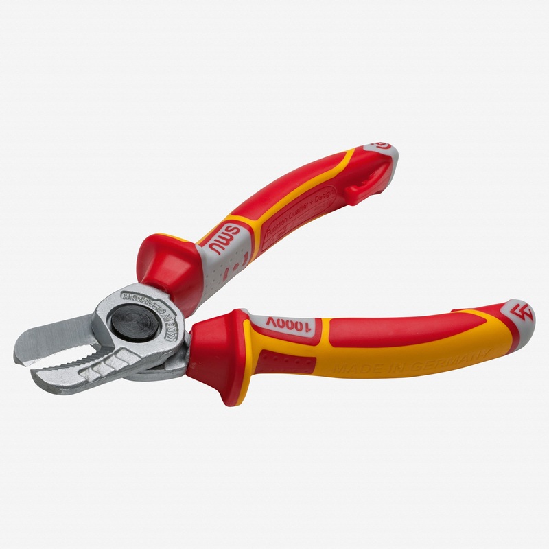 NWS 6.25" Cable Cutter VDE - Matte Chromium - SoftGripp, Tethered Attachment