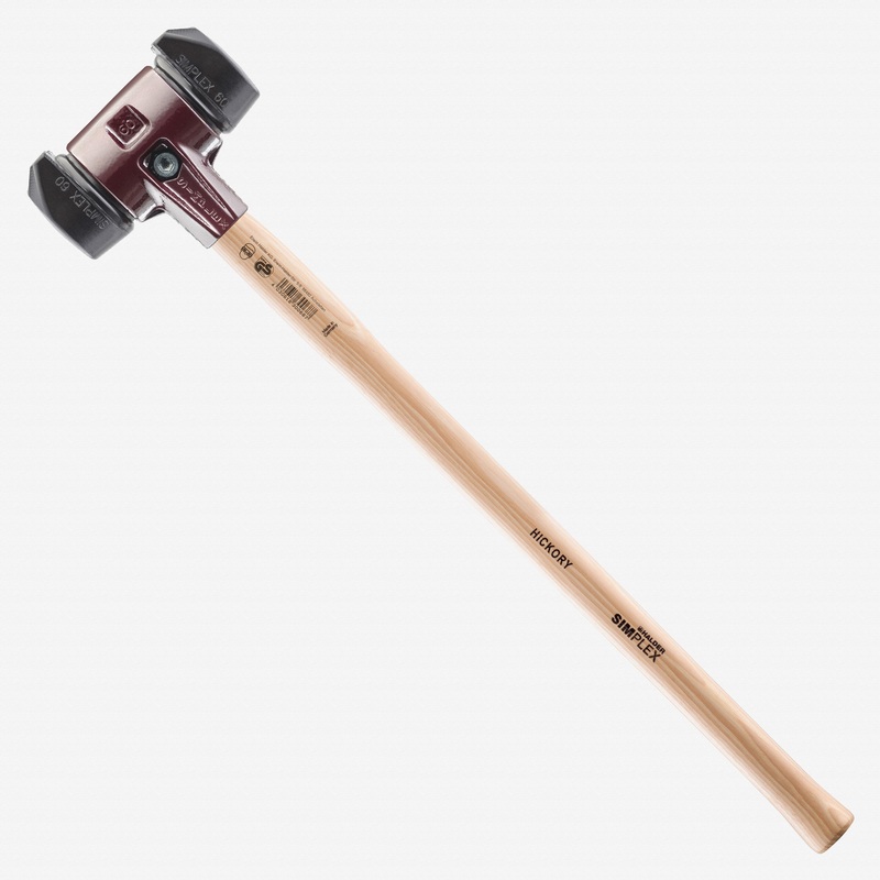 Halder Simplex Long Handle Mallet with STAND-UP Rubber Inserts and Cast Iron Housing, 2.36" / 70.55 oz.