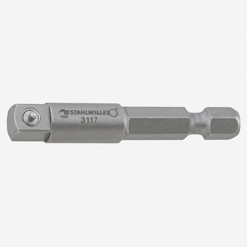 Stahlwille 3117 1/4" Hex to Square 1/4" Adaptor, Machine Operated, 50mm