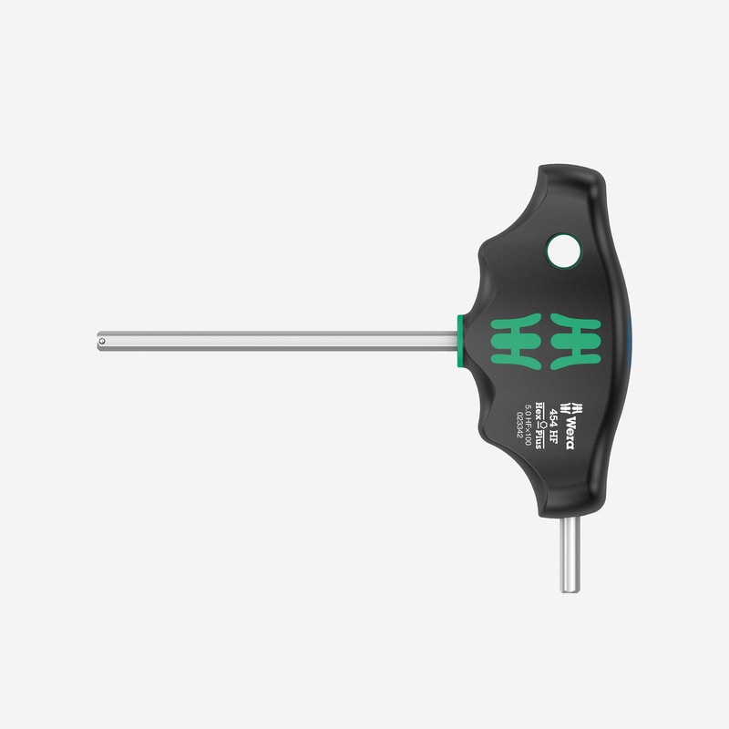 Wera 023342 Metric Hex-Plus T-handle with Holding Function, 5.0 x 100mm