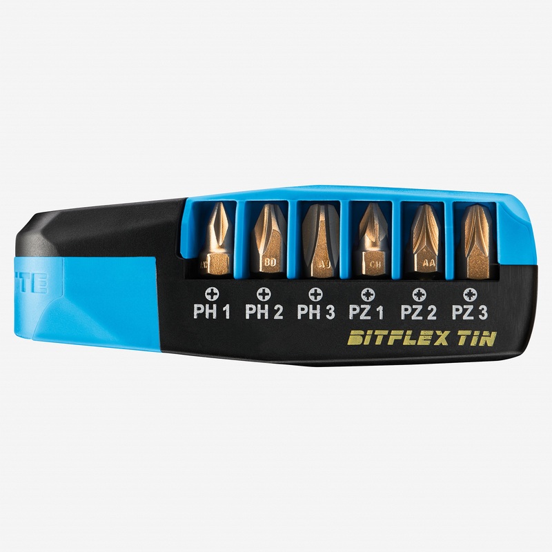 Witte Maxx Ratchdrive All-in-one Phillips/Pozidriv Titanium-Nitride Bitflex Set, 7 Pieces