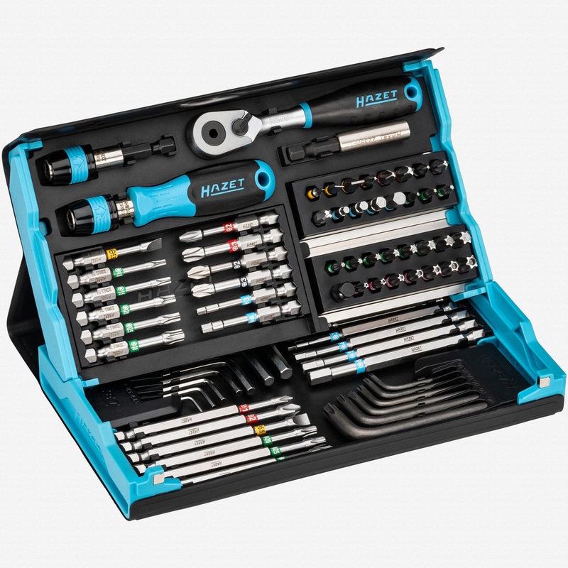 Hazet 2200SC-31 SmartCase Bit Set with Ratchet, 1/4" Drive, 73 Pieces