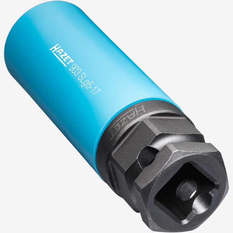 Hazet 903SLG6-17 17 mm Outside Hexagon Impact Socket, 1/2" Drive, 24 mm Outside Hex Drive, 6 Point