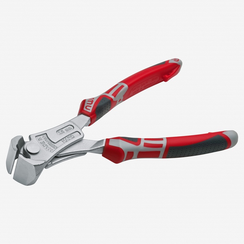 NWS 8" Heavy Duty Lever End Cutting Nipper PowerBolt - Matte Chromium - SoftGripp, Tethered Attachment