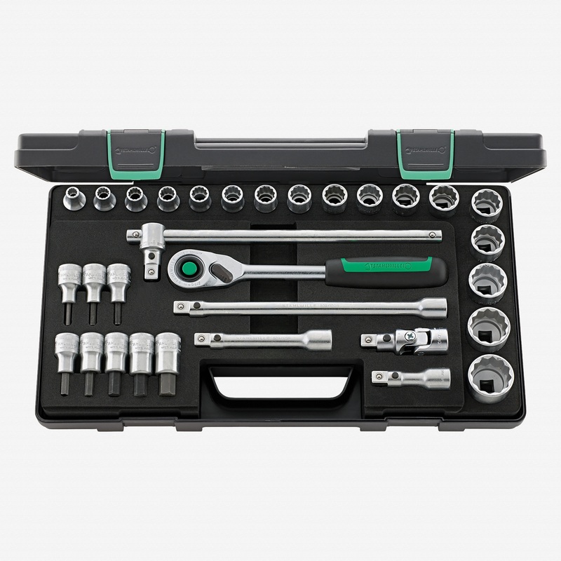 Stahlwille 50/54/25/6QR Socket Set, 1/2" Drive, Metric, 8-32 mm, 12 Point, 31 Pieces