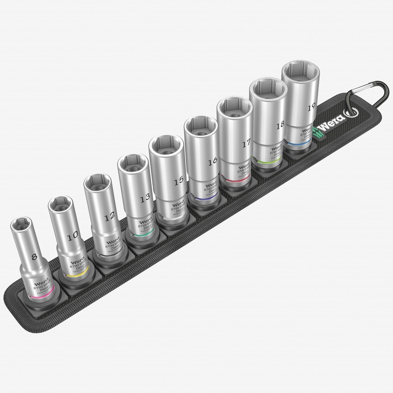 Wera 004545 Belt B 3/8" Deep Metric Socket Set on Belt, 9 Pieces