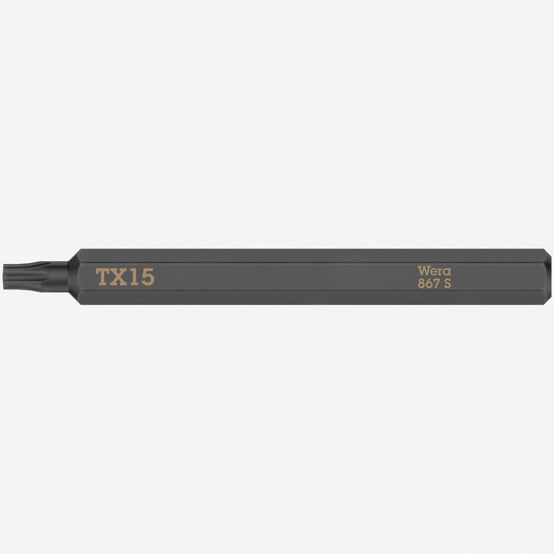 Wera 018166 Torx 867 S Bit for Impact Screwdriver, T15 x 70mm