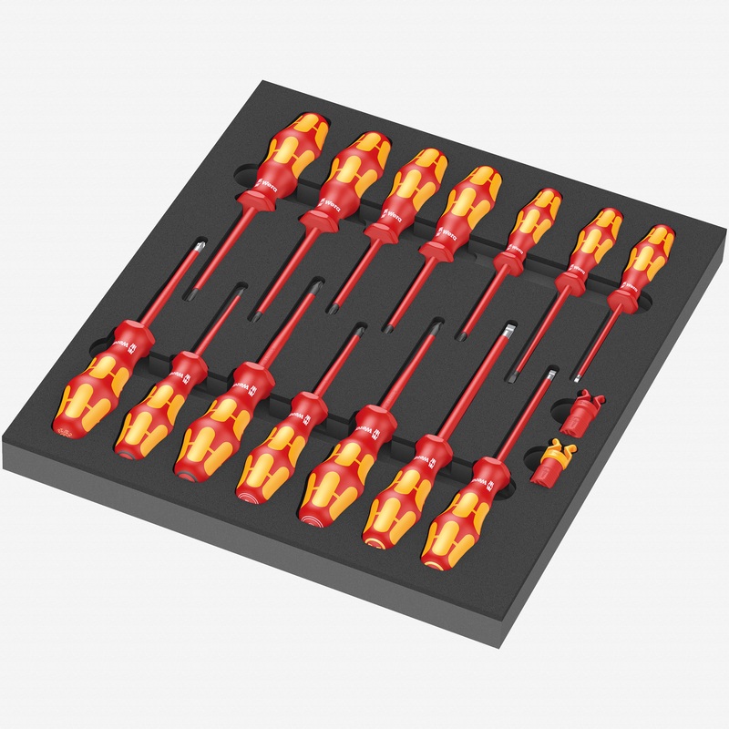Wera 150102 Foam Insert VDE Screwdriver Set 1, 16 Pieces