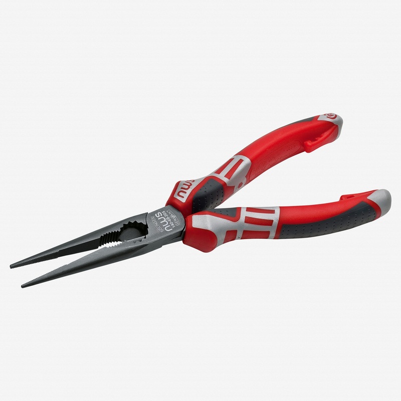 NWS 6.75" Chain Nose Pliers (Radio Pliers) - TitanFinish - SoftGripp, Tethered Attachment